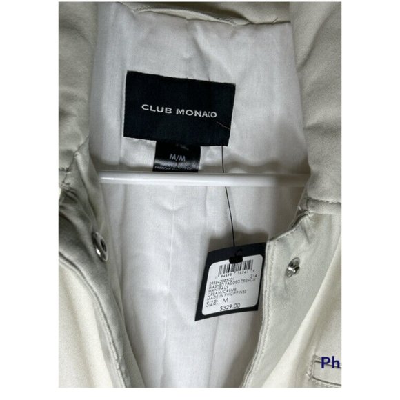 CLUB MONACO  Trench Coat size Medium, $329 NEW WITH TAGS - Picture 3 of 9